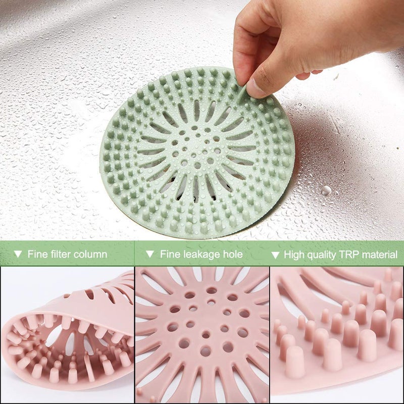 Emoly Silicone Hair Catcher Shower Drain Covers, Easy to Install and Clean Suitï¼ŒUniversal Rubber Sink Strainerfor Bathroom Bathtub and Kitchen (5 Pack) - Image 3